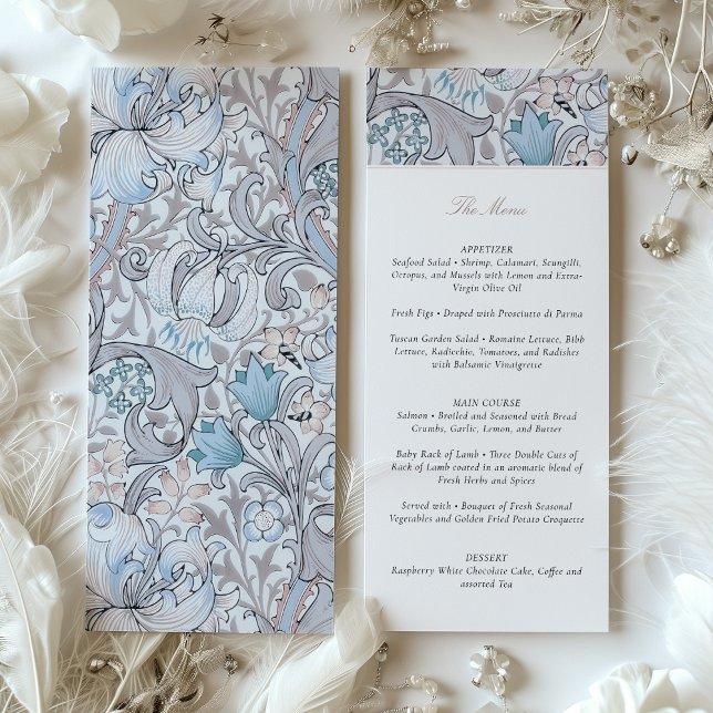 Convite Menu Wedding Ouro Lily William Morris (Criador carregado)