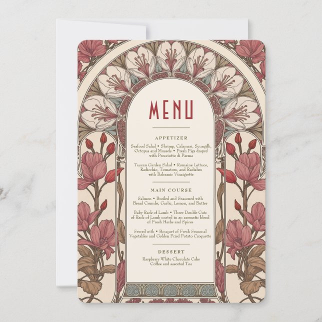 Convite Menu Wedding Vintage (Frente)