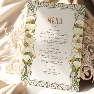 Convite Menu Wedding Vintage Art Nouveau por Mucha