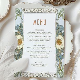 Convite Menu Wedding Vintage Art Nouveau por Mucha Invitat