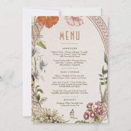 Convite Menu Wedding Vintage Card