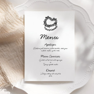 Convite Menu Whimsical Drawn Cake Wedding