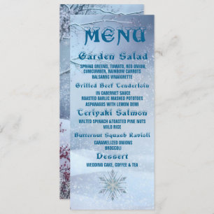 Convite Menu Winter Wonderland Wedding