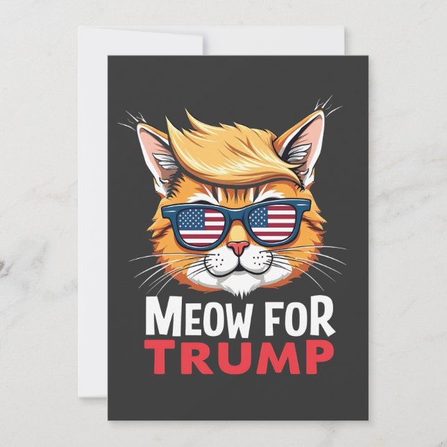 Convite Meow For Trump Cat Kitten Vote (Frente)
