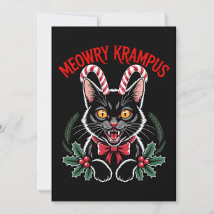 Convite Meowry Krampus Natal Gato Preto Cane Xmas