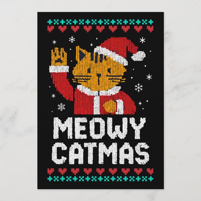 Convite Meowy Catmas (Frente)