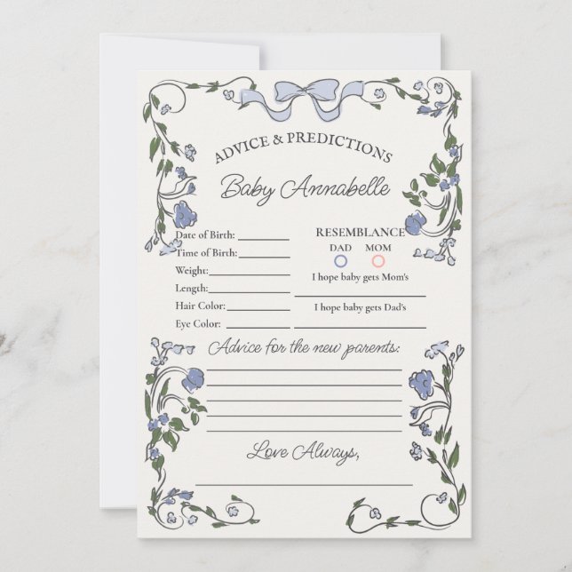 Convite Mercado de Flores Azuis, Aconselhamento Floral par (Frente)