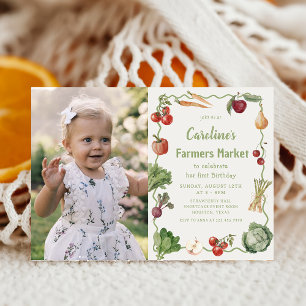 Convite Mercado de Produtos Hortícolas Aniversário Fotogra