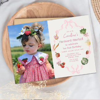 Convite Mercado de Produtos Hortícolas Aniversário Fotogra