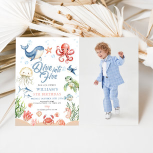 Convite Mergulhe em Cinco Animais do Oceano 5ª Foto Aniver