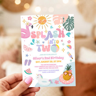 Convite Mergulhe em Dois Aniversário de 2 anos de Festa de