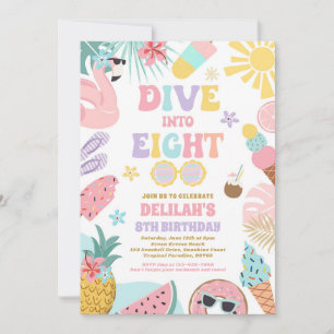 Convite Mergulhe Em Oito Festas de aniversário Tropicais D