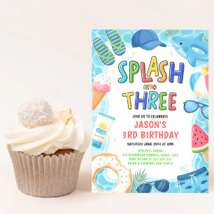 Convite Mergulhe na Festa de Aniversário de 3 anos na Pisc