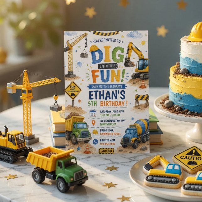 Convite Mergulhe na Festa de Aniversário de Construção  (Criador carregado)