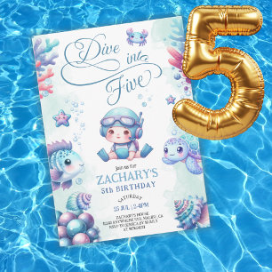 Convite Mergulho Azul em Cinco Debaixo do Mar 5º Aniversár
