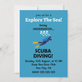 Convite Mergulho Scuba Vivendo Submarino Scuba