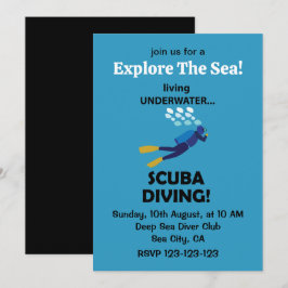 Convite Mergulho Scuba Vivendo Submarino Scuba