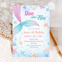 Convite Mergulho Sereia Em Cinco 5