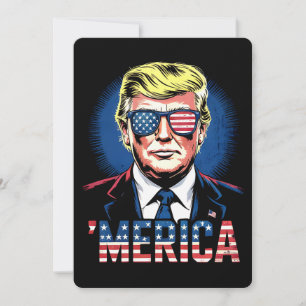 Convite Merica Trump Em 4 De Julho, US Vintage Retro