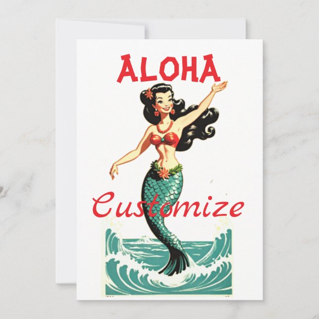 Convite Mermaid Aloha Thunder_Thunder_Cove (Frente)