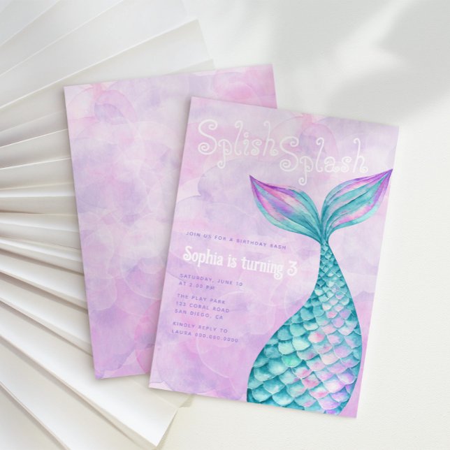 Convite Mermaid Birthday (Criador carregado)