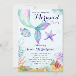 Convite Mermaid Birthday Bash