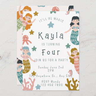 Convite Mermaid Birthday Invitation