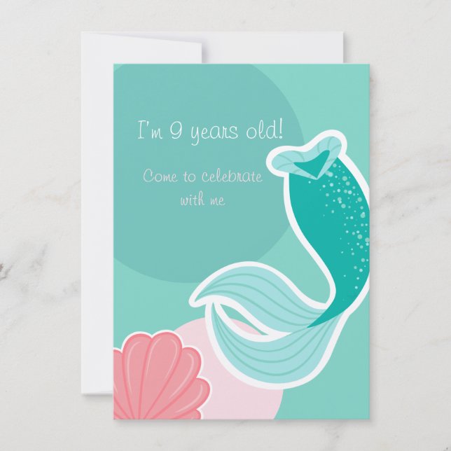 Convite Mermaid dreams birthday invitation (Frente)