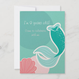 Convite Mermaid dreams birthday invitation