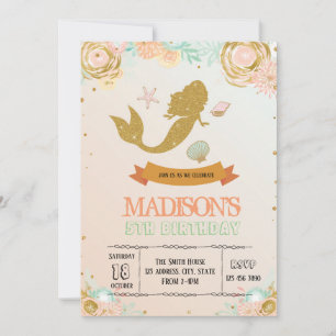 Convite Mermaid invitation