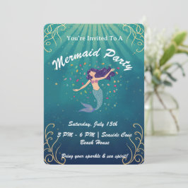 Convite Mermaid Magic Birthday Invite