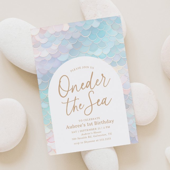 Convite Mermaid Oneder, Partido do primeiro aniversario do (Criador carregado)