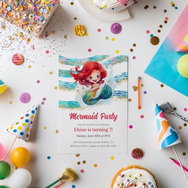 Convite Mermaid Party (Criador carregado)
