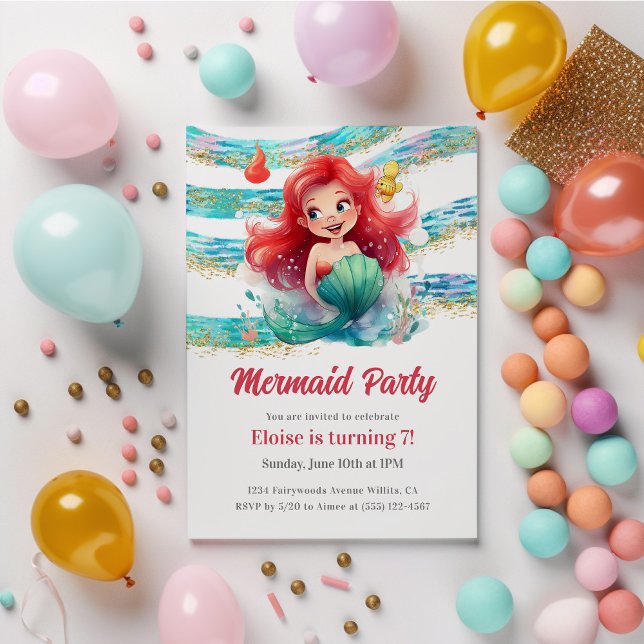 Convite Mermaid Party (Criador carregado)