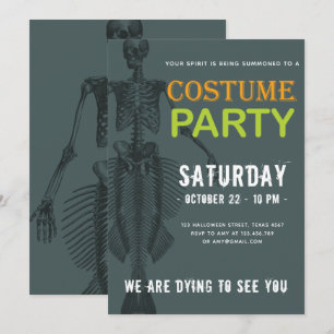 Convite Mermaid Skeleton Festa de Halloween