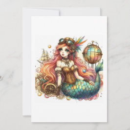 Convite mermaid steampunk