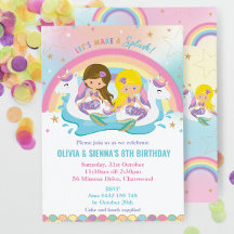 Mermaid Unicorn Rainbow Party Twiter Aniversário