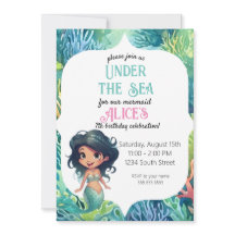 Mermaid watercolor - Aniversário Modelo