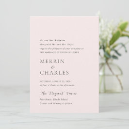 Convite Merrin Blush Elegant Wedding
