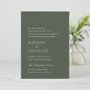Convite Merrin Moss Elegant Wedding