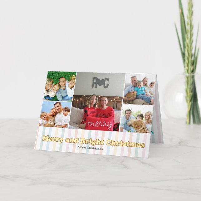 Convite Merry & Bright Christmas Photo (Frente)