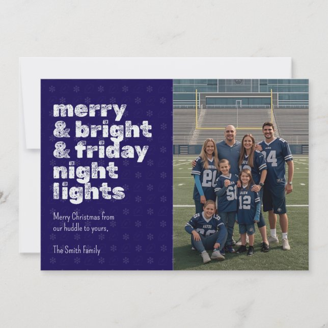 Convite Merry & Bright & Friday Night Lights Photo Card (Frente)