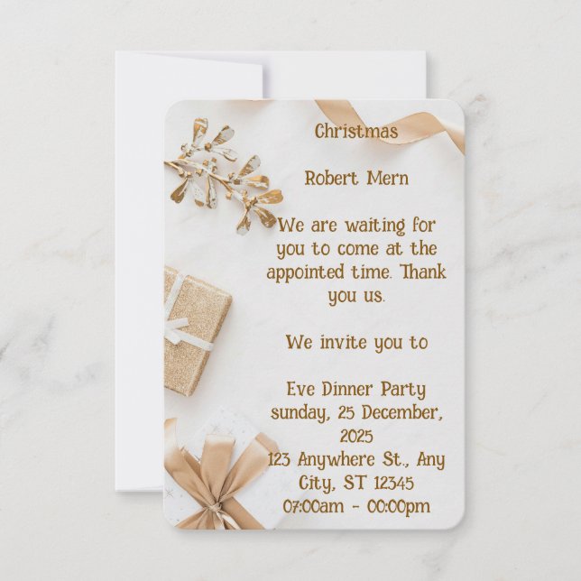 Convite Merry & Bright, Together Tonight (Frente)