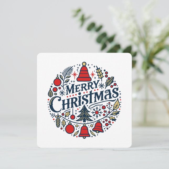 Convite Merry Christmas 3 (Em pé/Frente)