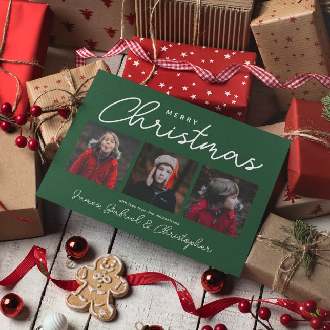 Convite MERRY CHRISTMAS | Adicionar As Suas Fotografias (Criador carregado)