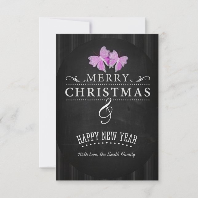 Convite Merry Christmas and Happy New Year (Frente)