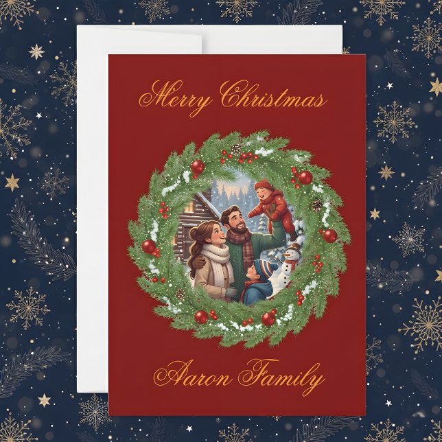 Convite Merry Christmas From Our Family to Yours! Photo Gr (Criador carregado)