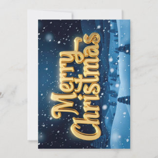 Convite  "Merry Christmas" goldene Schrift im Schnee