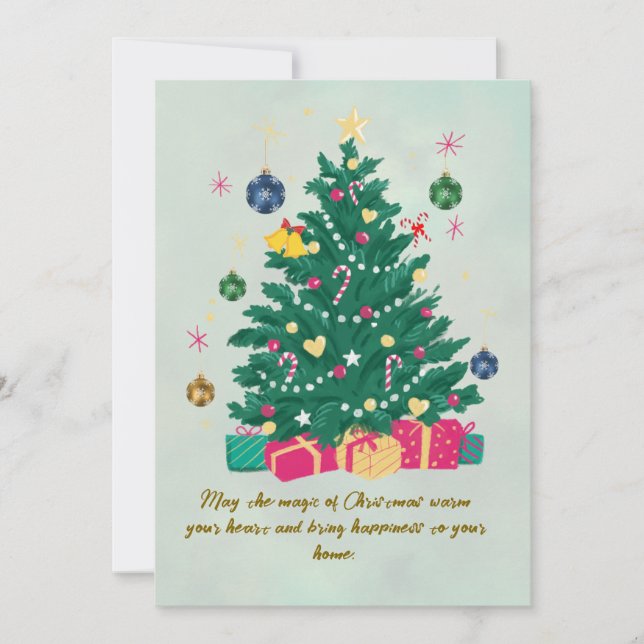 Convite Merry Christmas Holiday Cards  (Frente)