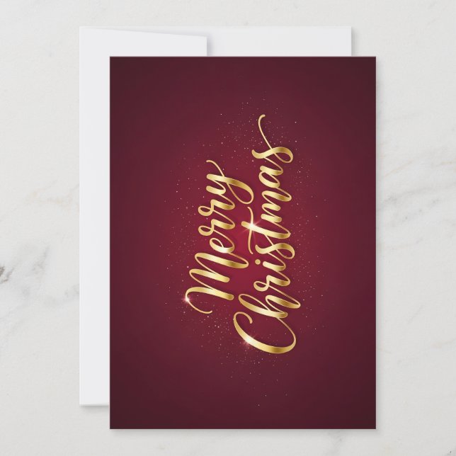 Convite  "Merry Christmas" mit goldglänzender Schrift (Frente)